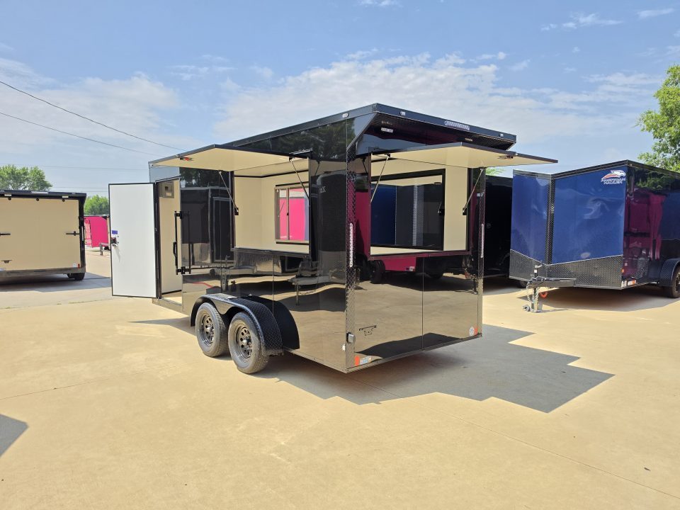 New 2026 New 7x16 TA Screwless Enclosed Vending Trailer | Blackout | Spoiler Package | 30 AMP Electric Pkg. | 7' Interior | .08 Polycor | Dexter Axles | 1164