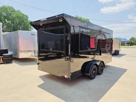 New 2026 New 7x16 TA Screwless Enclosed Vending Trailer | Blackout | Spoiler Package | 30 AMP Electric Pkg. | 7' Interior | .08 Polycor | Dexter Axles | 1164