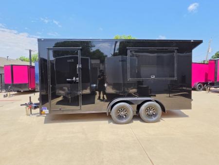 New 2026 New 7x16 TA Screwless Enclosed Vending Trailer | Blackout | Spoiler Package | 30 AMP Electric Pkg. | 7' Interior | .08 Polycor | Dexter Axles | 1164