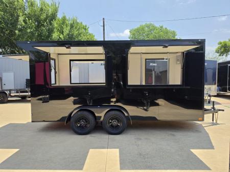 New 2026 New 7x16 TA Screwless Enclosed Vending Trailer | Blackout | Spoiler Package | 30 AMP Electric Pkg. | 7' Interior | .08 Polycor | Dexter Axles | 1164