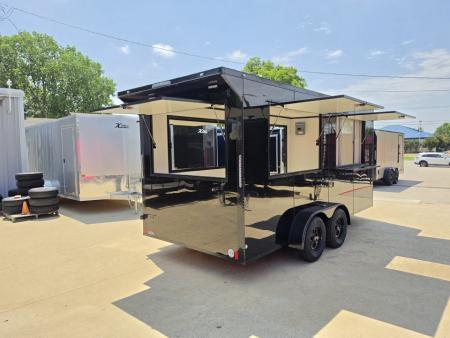 New 2026 New 7x16 TA Screwless Enclosed Vending Trailer | Blackout | Spoiler Package | 30 AMP Electric Pkg. | 7' Interior | .08 Polycor | Dexter Axles | 1164