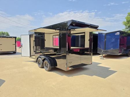 New 2026 New 7x16 TA Screwless Enclosed Vending Trailer | Blackout | Spoiler Package | 30 AMP Electric Pkg. | 7' Interior | .08 Polycor | Dexter Axles | 1164