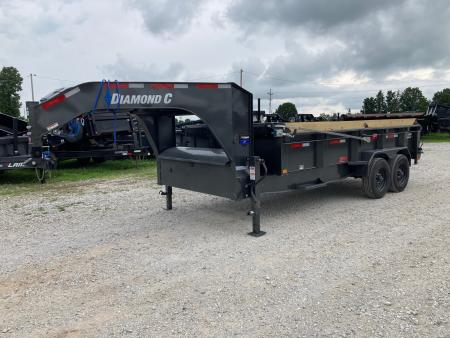 New 2026 Diamond C Trailers 82X16 TANDEM 20K GN TELESCOPIC DUMP W/ 24  SIDES, 7GA FLOOR, SLIDE IN RAMPS & SOLAR Dump Trailer