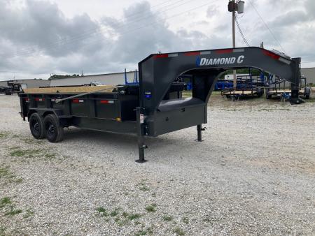 New 2026 Diamond C Trailers 82X16 TANDEM 20K GN TELESCOPIC DUMP W/ 24" SIDES, 7GA FLOOR, SLIDE IN RAMPS & SOLAR Dump Trailer