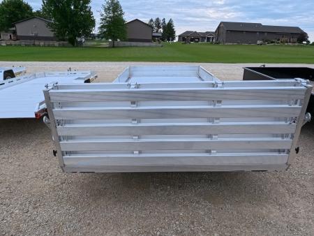 New 2027 Aluma 81 x 16 Utility Trailer with Tandem Axles, Electric Brakes, Front Side Ramps, Solid Front and Side Panels, Bi-Fold Tailgate with 7K GVWR
