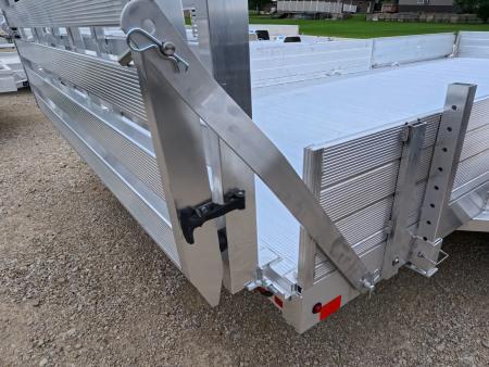 New 2027 Aluma 81 x 16 Utility Trailer with Tandem Axles, Electric Brakes, Front Side Ramps, Solid Front and Side Panels, Bi-Fold Tailgate with 7K GVWR