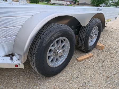 New 2027 Aluma 81 x 16 Utility Trailer with Tandem Axles, Electric Brakes, Front Side Ramps, Solid Front and Side Panels, Bi-Fold Tailgate with 7K GVWR