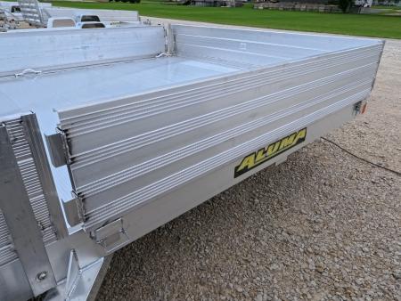 New 2027 Aluma 81 x 16 Utility Trailer with Tandem Axles, Electric Brakes, Front Side Ramps, Solid Front and Side Panels, Bi-Fold Tailgate with 7K GVWR