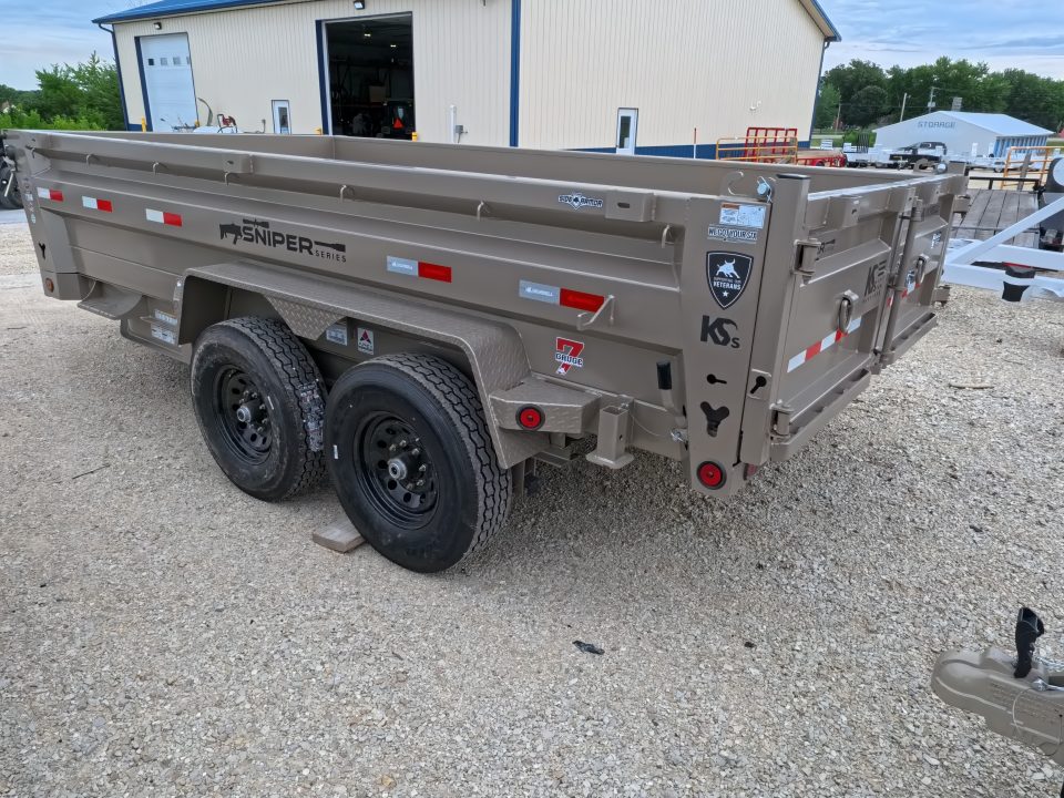 New 2026 Iron Bull 83x14 DTB Sniper Series Dump Trailer with 2- 7K Straight Axles, Electric Brakes, Slide-In Aluminum Ramps, Spare Tire and More!