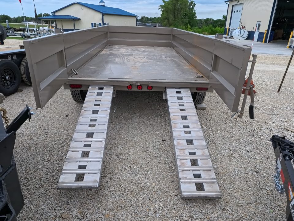 New 2026 Iron Bull 83x14 DTB Sniper Series Dump Trailer with 2- 7K Straight Axles, Electric Brakes, Slide-In Aluminum Ramps, Spare Tire and More!