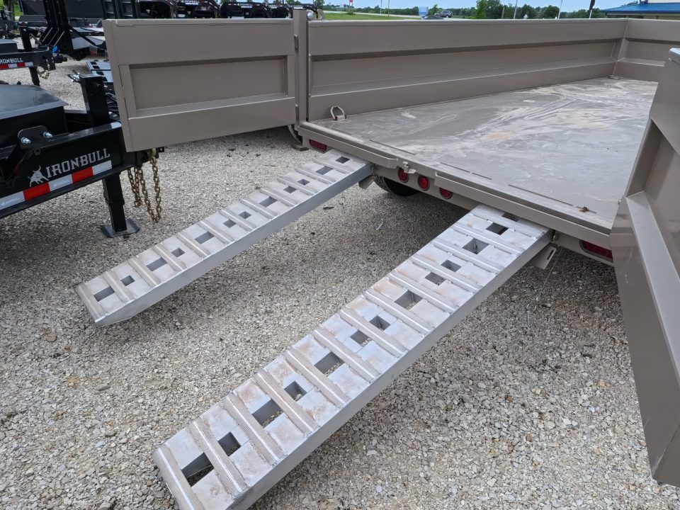New 2026 Iron Bull 83x14 DTB Sniper Series Dump Trailer with 2- 7K Straight Axles, Electric Brakes, Slide-In Aluminum Ramps, Spare Tire and More!