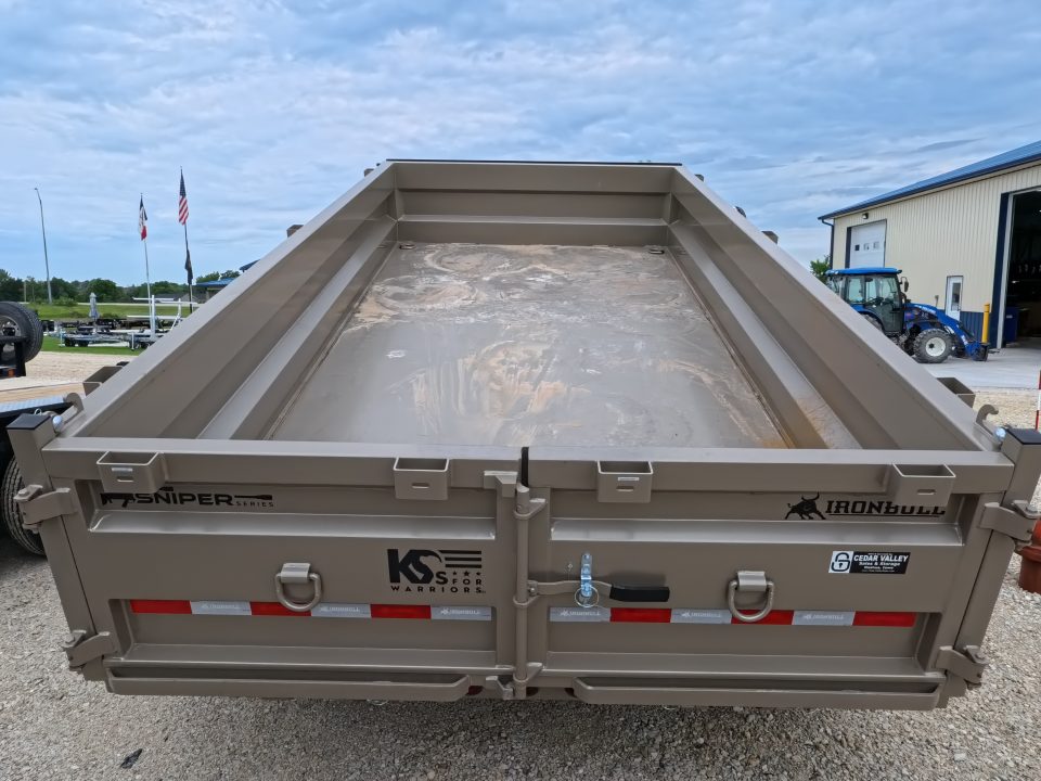 New 2026 Iron Bull 83x14 DTB Sniper Series Dump Trailer with 2- 7K Straight Axles, Electric Brakes, Slide-In Aluminum Ramps, Spare Tire and More!