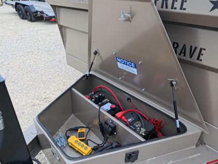 New 2026 Iron Bull 83x14 DTB Sniper Series Dump Trailer with 2- 7K Straight Axles, Electric Brakes, Slide-In Aluminum Ramps, Spare Tire and More!