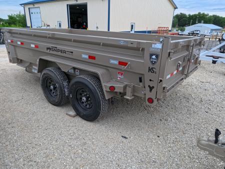 New 2026 Iron Bull 83x14 DTB Sniper Series Dump Trailer with 2- 7K Straight Axles, Electric Brakes, Slide-In Aluminum Ramps, Spare Tire and More!