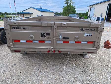 New 2026 Iron Bull 83x14 DTB Sniper Series Dump Trailer with 2- 7K Straight Axles, Electric Brakes, Slide-In Aluminum Ramps, Spare Tire and More!