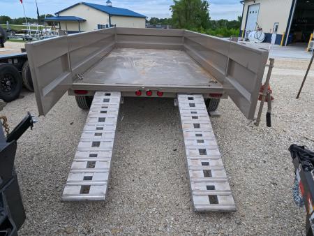 New 2026 Iron Bull 83x14 DTB Sniper Series Dump Trailer with 2- 7K Straight Axles, Electric Brakes, Slide-In Aluminum Ramps, Spare Tire and More!