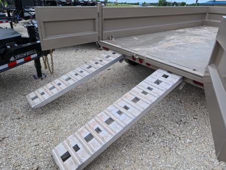 New 2026 Iron Bull 83x14 DTB Sniper Series Dump Trailer with 2- 7K Straight Axles, Electric Brakes, Slide-In Aluminum Ramps, Spare Tire and More!