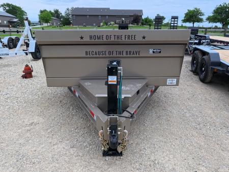 New 2026 Iron Bull 83x14 DTB Sniper Series Dump Trailer with 2- 7K Straight Axles, Electric Brakes, Slide-In Aluminum Ramps, Spare Tire and More!