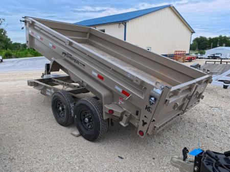 New 2026 Iron Bull 83x14 DTB Sniper Series Dump Trailer with 2- 7K Straight Axles, Electric Brakes, Slide-In Aluminum Ramps, Spare Tire and More!