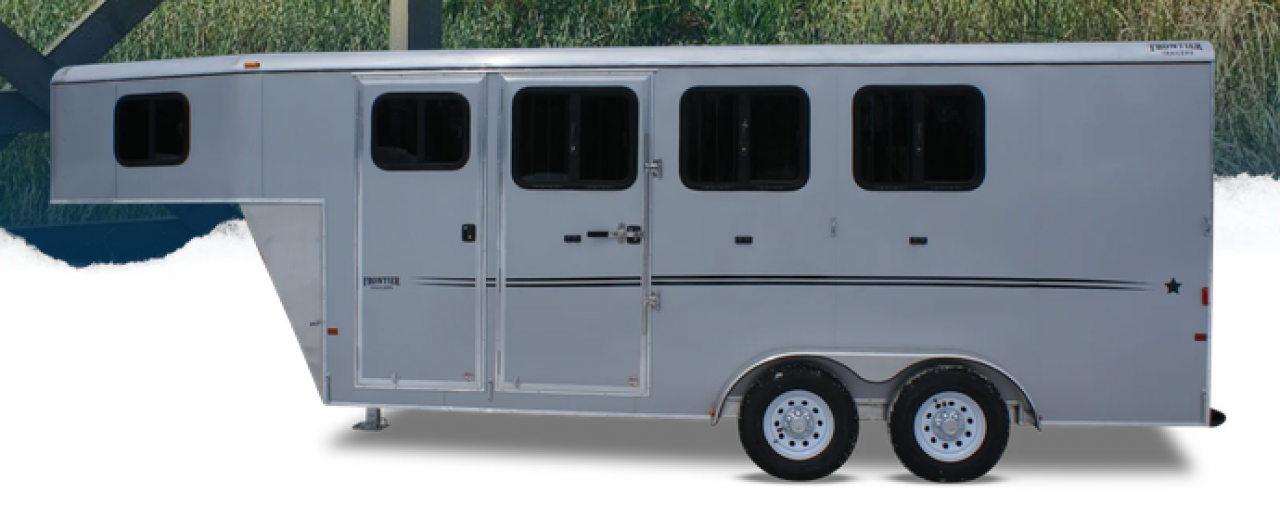 New 2026 Frontier Trailers 4 Horse Gooseneck Aluminum Horse Trailer Horse Trailer