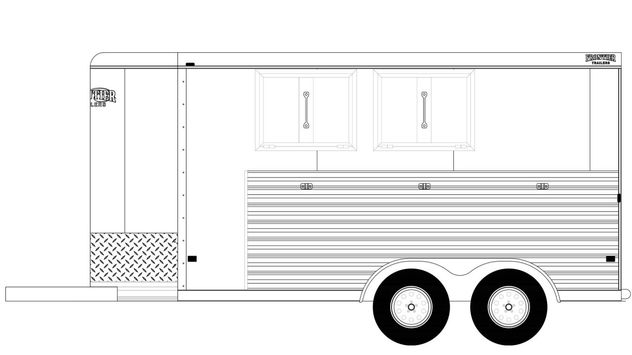 New 2026 Frontier Trailers Strider 24"T Bumper Pull Slant Load 2 Horse Aluminum Series Horse Trailer