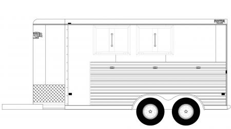 New 2026 Frontier Trailers Strider 24 T Bumper Pull Slant Load 2 Horse Aluminum Series Horse Trailer