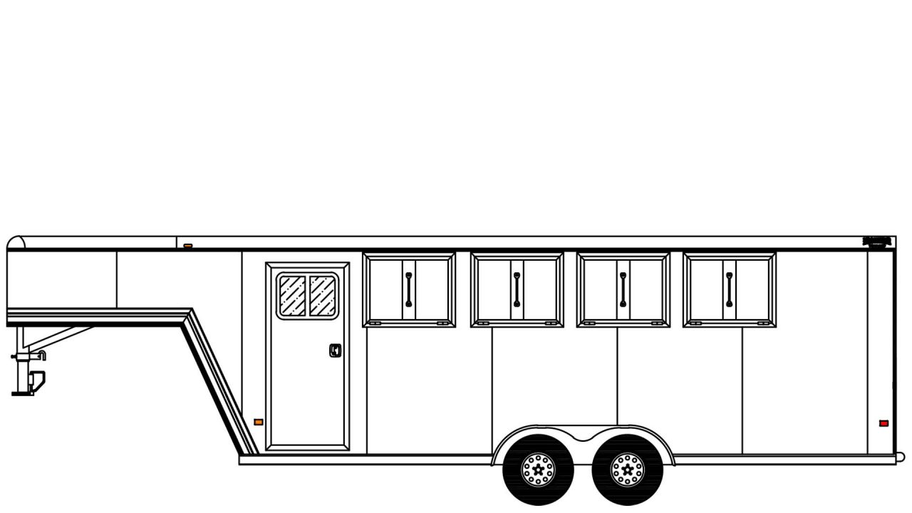 New 2026 Frontier Trailers 4 Horse Strider Gooseneck Slant Load Horse Trailer Horse Trailer