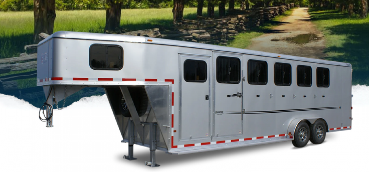 New 2026 Frontier Trailers 4 Horse Strider Gooseneck Slant Load Horse Trailer Horse Trailer
