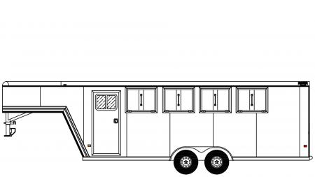 New 2026 Frontier Trailers 4 Horse Strider Gooseneck Slant Load Horse Trailer Horse Trailer