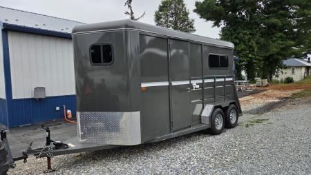 Used 2023 Valley Trailers 7X14TA STRAIGHT 2 STALL Horse Trailer