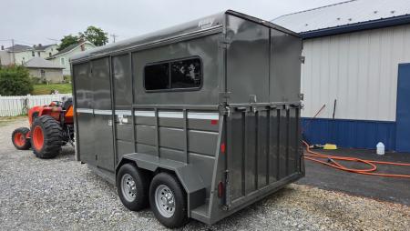 Used 2023 Valley Trailers 7X14TA STRAIGHT 2 STALL Horse Trailer