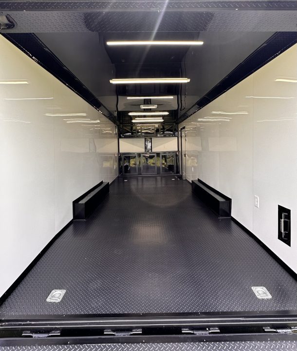 New 2026 Luxe 8.5x24 Racing Trailer Finished Interior- 5200 Tandem Axle-Black -Blackout