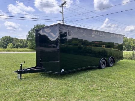 New 2026 Luxe 8.5x24 Racing Trailer Finished Interior- 5200 Tandem Axle-Black -Blackout