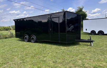 New 2026 Luxe 8.5x24 Racing Trailer Finished Interior- 5200 Tandem Axle-Black -Blackout