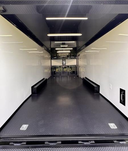 New 2026 Luxe 8.5x24 Racing Trailer Finished Interior- 5200 Tandem Axle-Black -Blackout