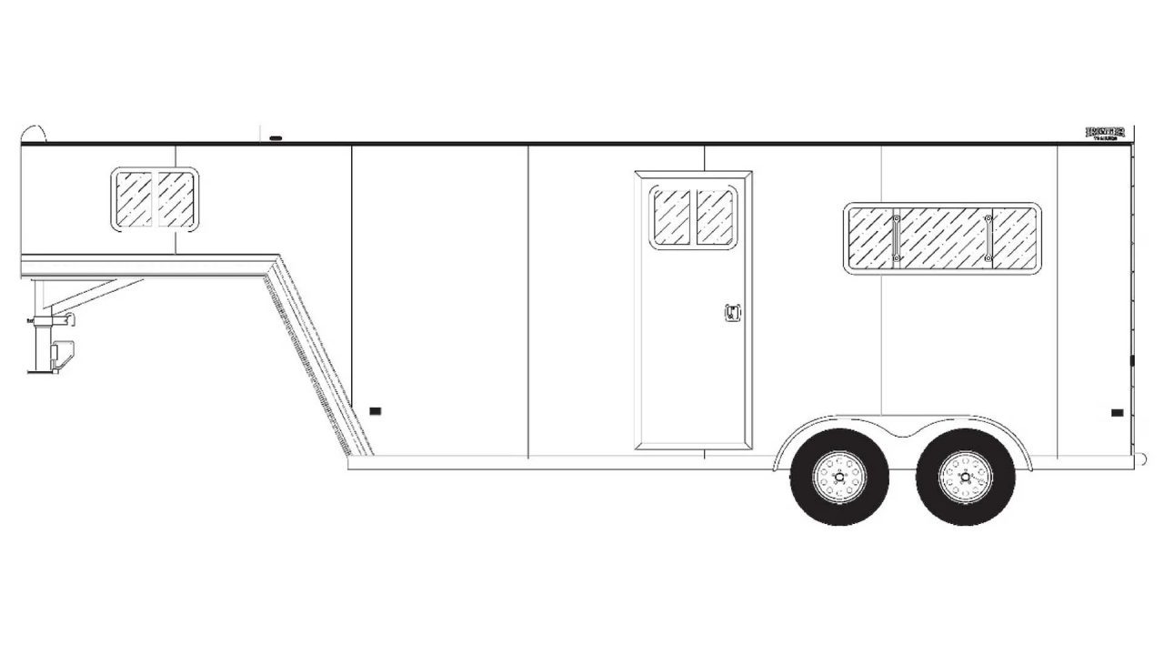New 2026 Frontier Trailers Ambassador 67" Gooseneck Straight Load 2 Horse Trailer with Rubber Mats Series Horse Trailer