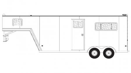 New 2026 Frontier Trailers Ambassador 67" Gooseneck Straight Load 2 Horse Trailer with Rubber Mats Series Horse Trailer