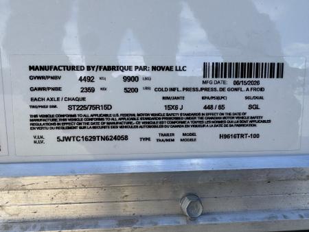 New 2026 H&H Trailers H9616TRT-100 Cargo / Enclosed Trailer