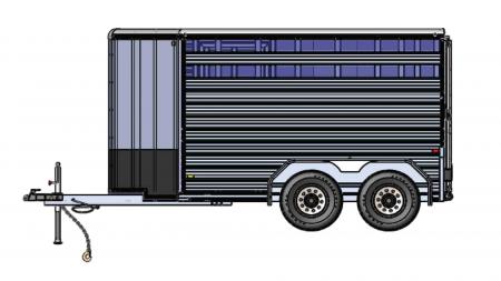 New 2026 Frontier Trailers 14' 7  Livestock Trailer with Electric Brakes, One Piece Aluminum Roof & Tandem Axles Horse Trailer