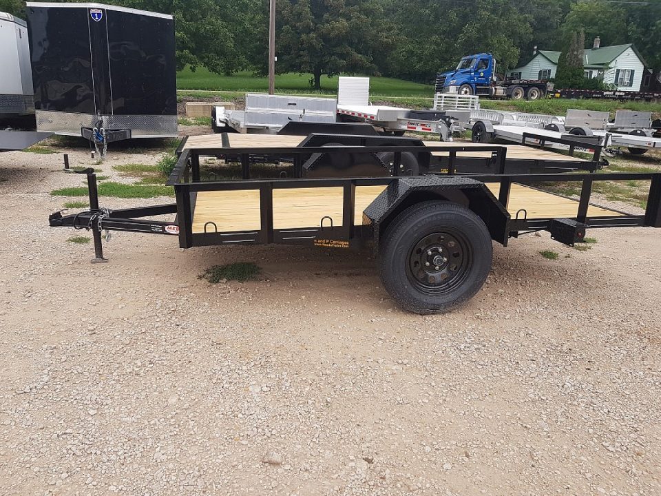New 2026 MEB 77 x10 Angle Iron Tilt Utility Trailer w/Board Holders