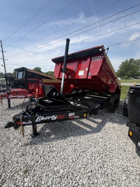 New 2026 LIBERTY LD14K83X14B8TS Dump Trailer 83X14 TA 24  SIDES TELESCOPIC (GVW:15400) PATRIOT RED/BLACK 2-TONED