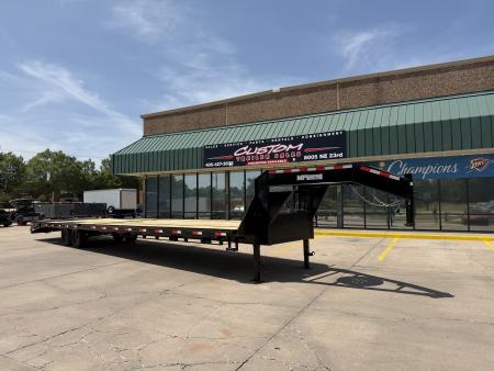 New #144439 2026 MP CUSTOMS 40 X 102 TANDEM AXLE 14K FLATBED GOOSENECK W/ MAXX RAMPS
