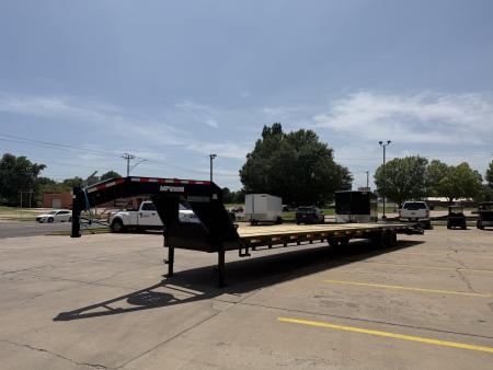 New #144439 2026 MP CUSTOMS 40 X 102 TANDEM AXLE 14K FLATBED GOOSENECK W/ MAXX RAMPS