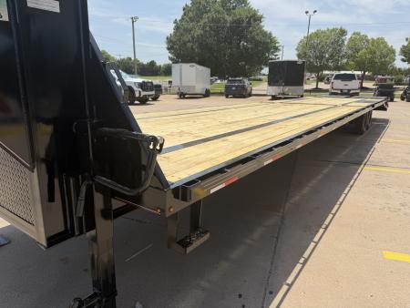 New #144439 2026 MP CUSTOMS 40 X 102 TANDEM AXLE 14K FLATBED GOOSENECK W/ MAXX RAMPS