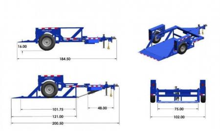 New 4'9" x 10' Air Tow SN10-55 Single Axle Drop Deck Flatbed Trailer 7.7k