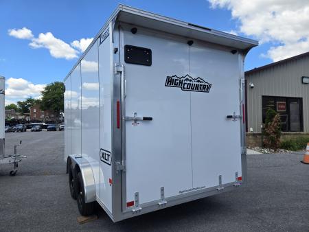 New 7.5 x 14 Xpress XLT PRO Aluminum Frame V-Nose Cargo Trailer, 7K GVWR ***White w/ Extra Height, Rear Canopy, Composite Sides, Translucent Roof