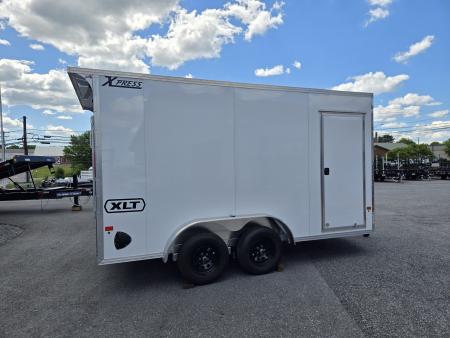 New 7.5 x 14 Xpress XLT PRO Aluminum Frame V-Nose Cargo Trailer, 7K GVWR ***White w/ Extra Height, Rear Canopy, Composite Sides, Translucent Roof