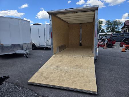 New 7.5 x 14 Xpress XLT PRO Aluminum Frame V-Nose Cargo Trailer, 7K GVWR ***White w/ Extra Height, Rear Canopy, Composite Sides, Translucent Roof