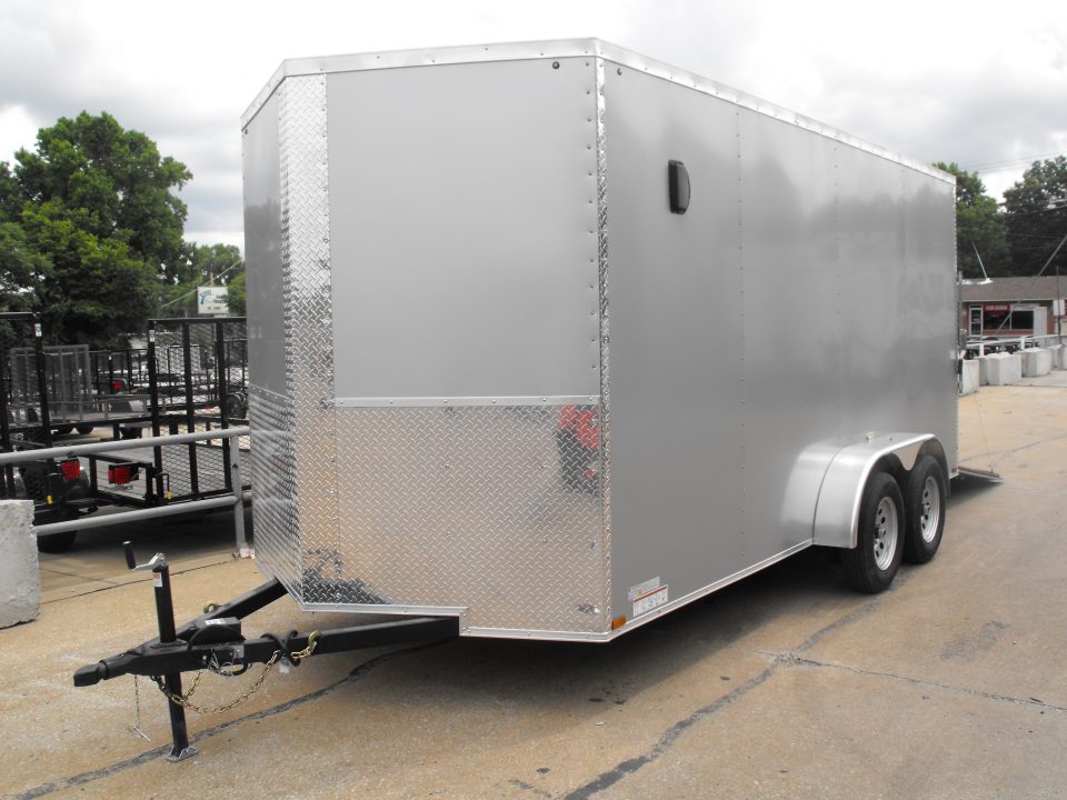 New Enclosed Trailer 7 X 16 Ramp Silver 7' Interior 7000 GVRW