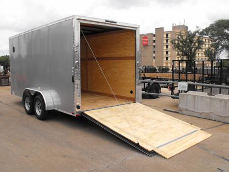 New Enclosed Trailer 7 X 16 Ramp Silver 7' Interior 7000 GVRW